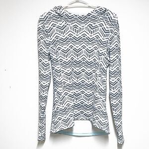 Bally Total Fitness Hooded Running Jacket Womens ZigZag Geometric Print Sz S